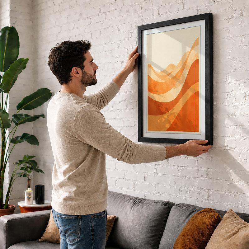 Earth Waves Modern - Print, Walnut, A3 - 42.0 x 29.7 cm