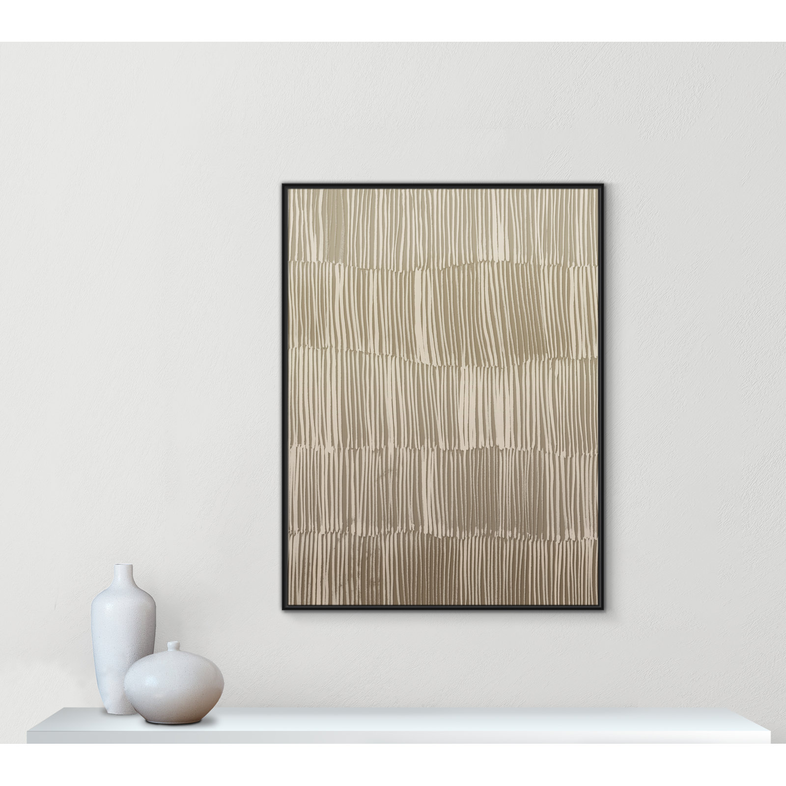 Linear Calm I Print by , 49.5" H x 37.5" W, Black Floater