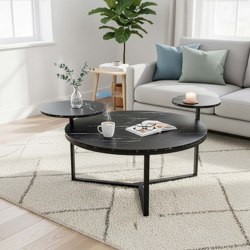 Table basse moderne avec deux tablettes