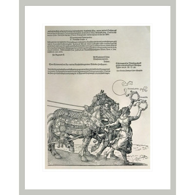 Triumphal Chariot of Emperor Maximilian I Emperor of Germany (1459-1519): detail of the horse teams guided by two Virtues Diligence and Endeavour by Albrecht Dürer -Framed Giclee Print