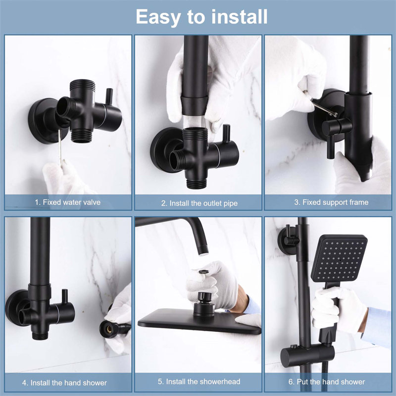 Rain Fixed Shower Head, Matte Black