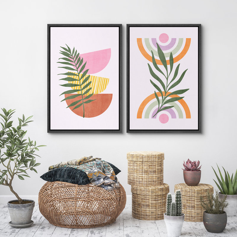 Art moderne moderne minimaliste rose, Noir, H 24 po x l 16 po
