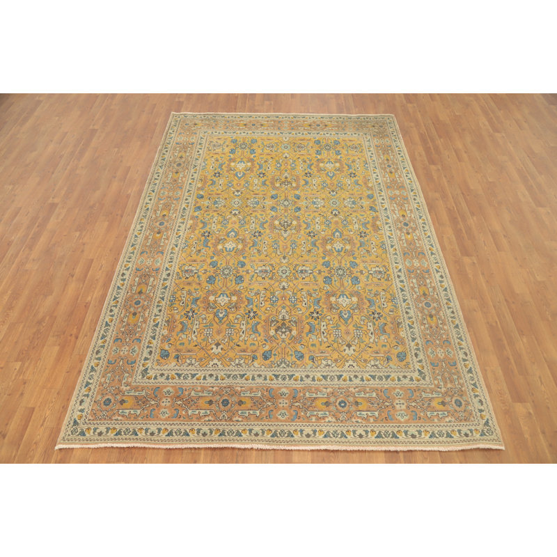 Tapis traditionnel floral fait à la main 7 x 10