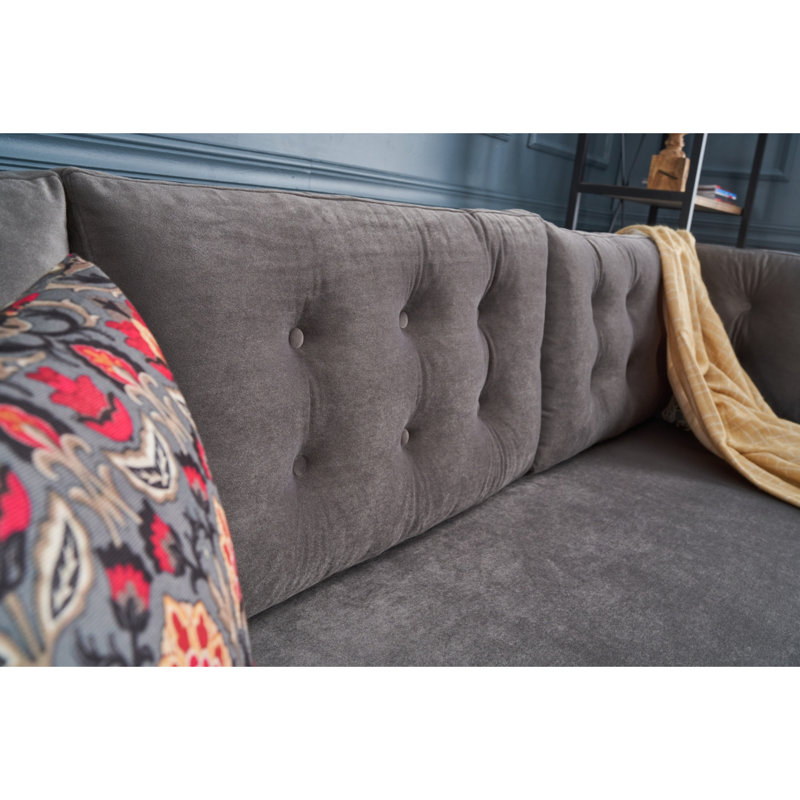 Canapé modulaire Edony, 100 % polyester gris