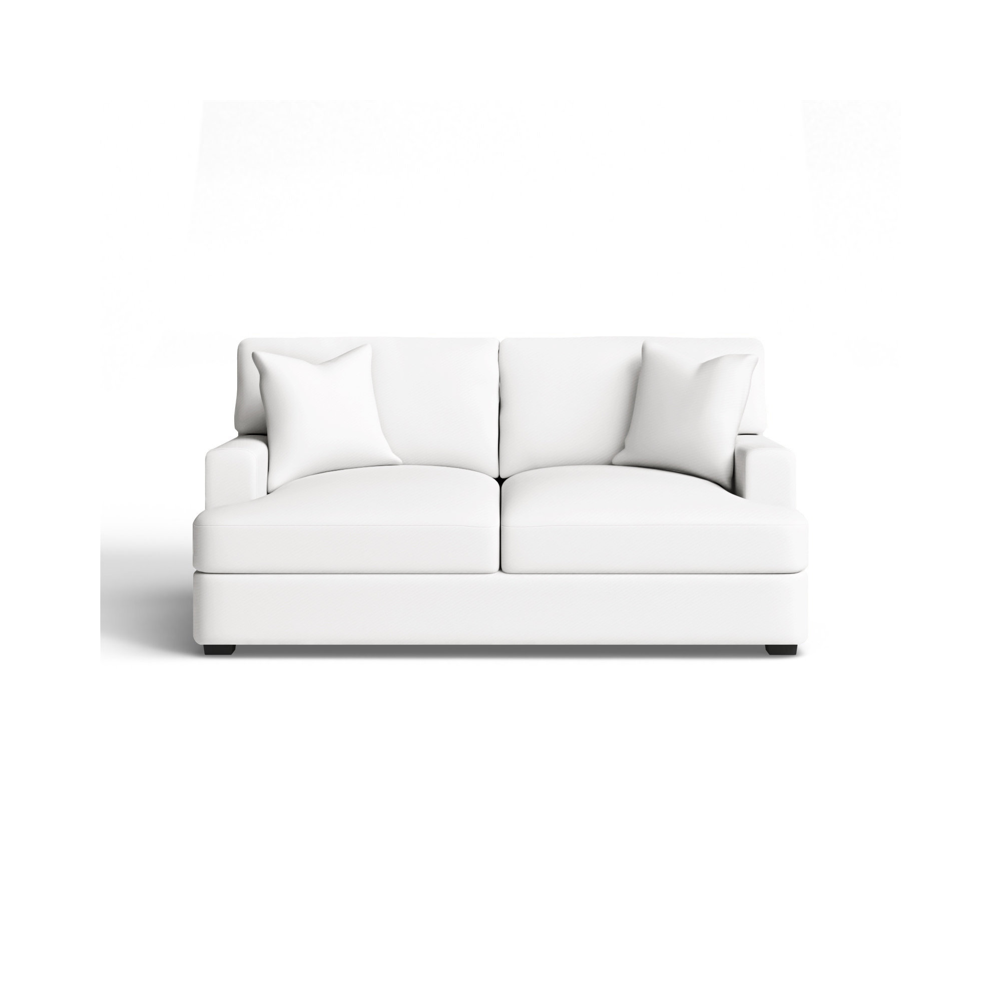 Emilio 65'' Upholstered Loveseat, Classic Bleach White