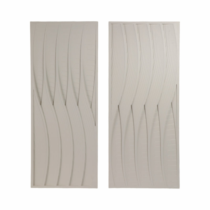 Zephyrine Sagebrook Home Trinity Dimensional Plaster Wall Art Set Contemporary Wood 24x59.