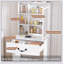 Mini coiffeuse moderne avec miroir éclairé à DEL et rangement dissimulé, tabouret rembourré, bureau de coiffeuse à luminosité réglable, tablettes à plusieurs niveaux résistantes à la poussière