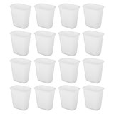 Sterilite 3 Gallon Rectangular Wastebasket Small Home Trash Bin, 16 Pack, White