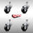 3 Inch SS Soft Rubber Wheel Swivel 10mm Threaded Stem Caster Set SCC