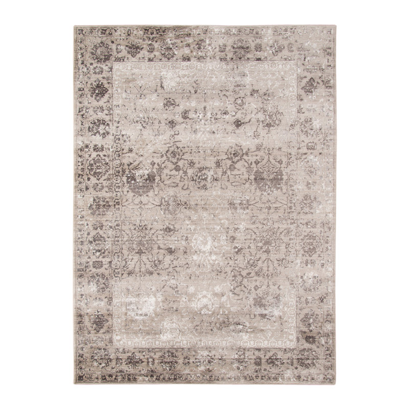 Candace Traditional Bordered Premium Polyester High-Low Performance Area Rug, Rectangle 2' x 3' 3"