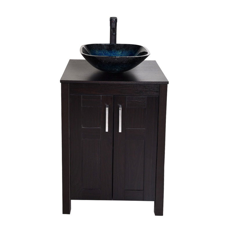Resto 24.4 " W Freestanding Standard Free Standing Single Double Single Vanity Bathroom Vanity With Top