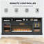 Console télé avec foyer électrique, rangement ouvert et armoires latérales-794909367