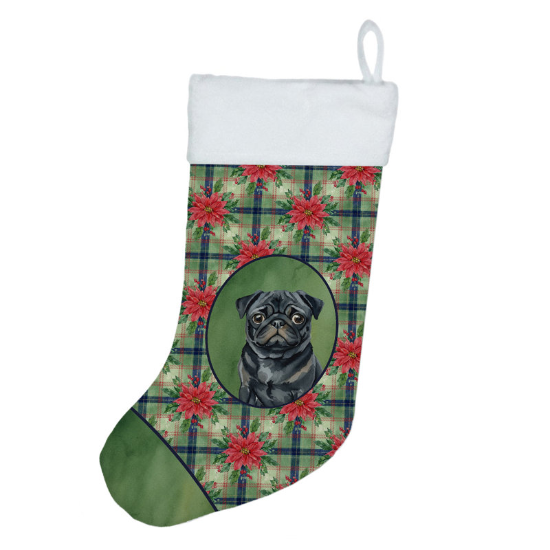 Chaussette de Noël noire carlin