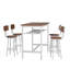 Ensemble de table de bar 5 pièces, ensemble de 4 tables de bar et chaises de cuisine, table de comptoir moderne en métal avec tabourets pour la salle à manger, la table de petit-déjeuner du salon-1455766285-1467856417