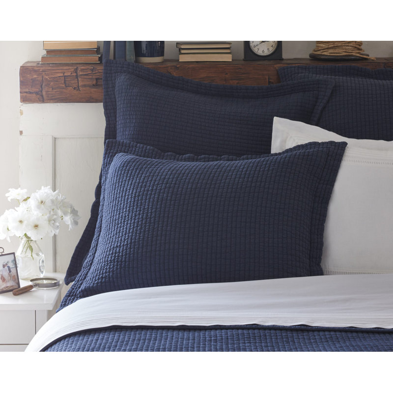 Hudson Stripe Cotton Blend No Sham Set, Standard, White/Beige