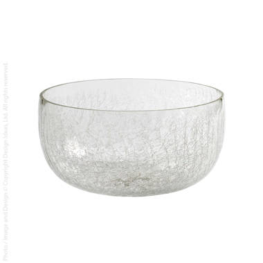 French Home Recycled Clear Glass 12 in. x 6 in. Birch Salad Bowl