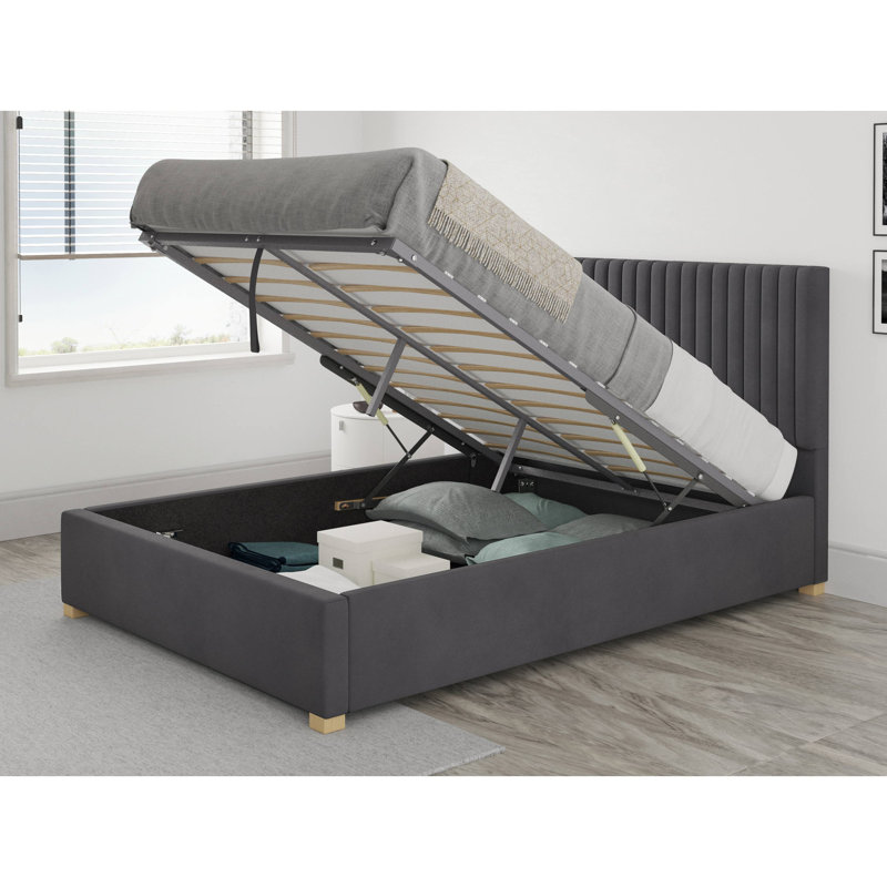 Chevy Upholstered Ottoman Storage Bed, Single (3'), Steel