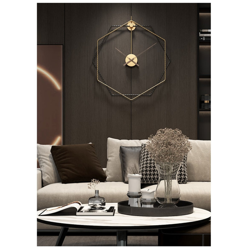 Doyle Skeleton Wall Clock, Black/Gold