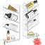 Ensemble de 2 tablettes de douche adhésives, organisateur de panier de douche en acrylique transparent avec drainage de l'eau, rangement mural antirouille pour salle de bain pour shampooing et nettoyant pour le corps
