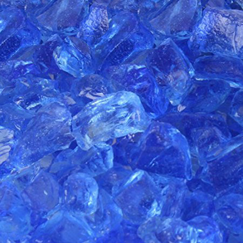 Verre de foyer d'extérieur, 50 lb, Bleu clair / bleu ciel / transparent