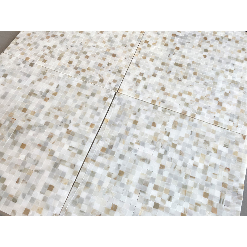 Calactta Gold Marble 3/8" x 3/8" Grid Mosaic Wall & Floor Tile