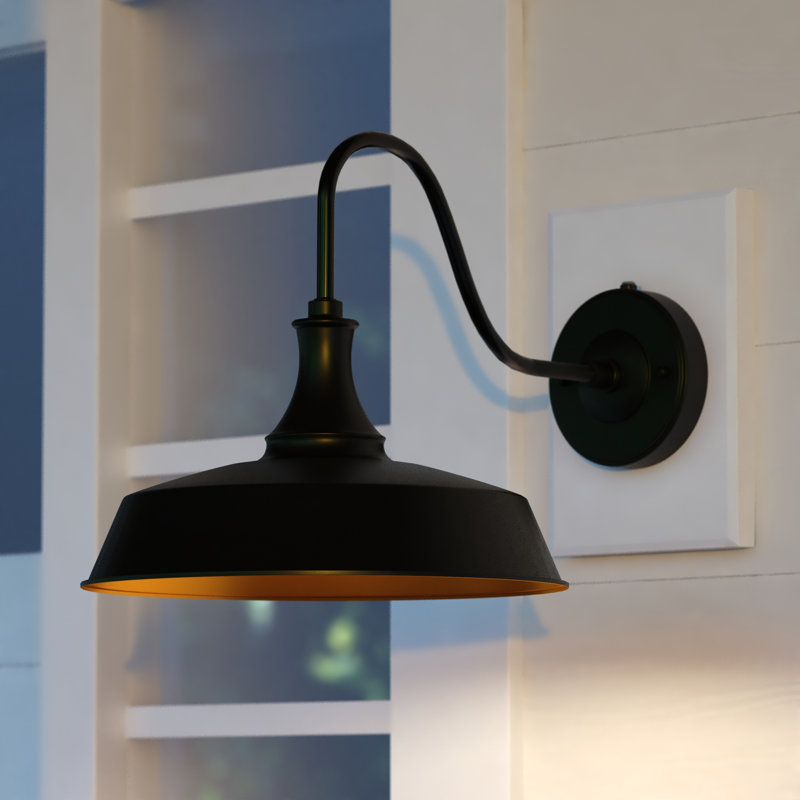 Gunnora Steel Wall Light, 11.5" H x 12" W x 18" D, Dark Bronze