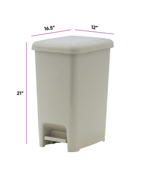 Superio Large Kitchen Trash Can 13 Gallon Beige Swing Top Trash Can with  Lid