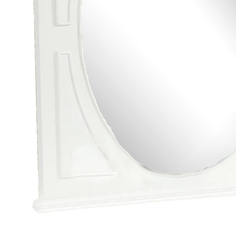 Miroir pour commode Calpan, cadre en bois massif blanc moderne, 38 x 40
