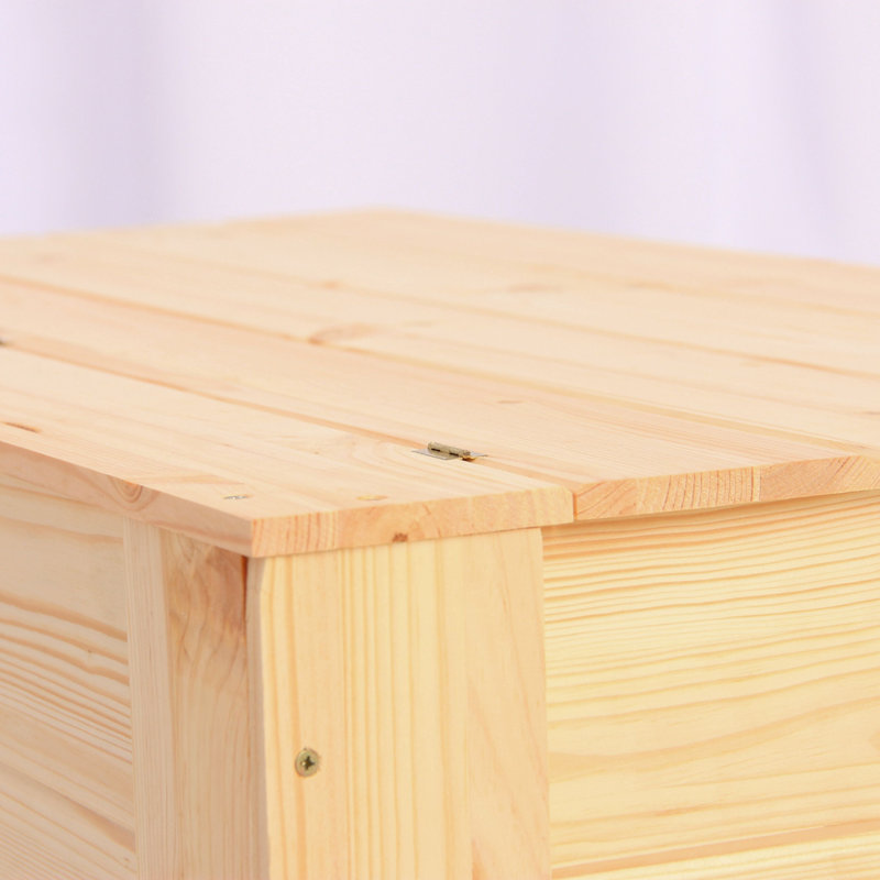 Multi-Purpose Wooden Toy Storage Box with Lid - Large Bed End Storage Bench