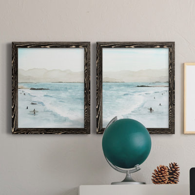 «In The Surf I», ensemble de 2 peintures sur toile encadrées