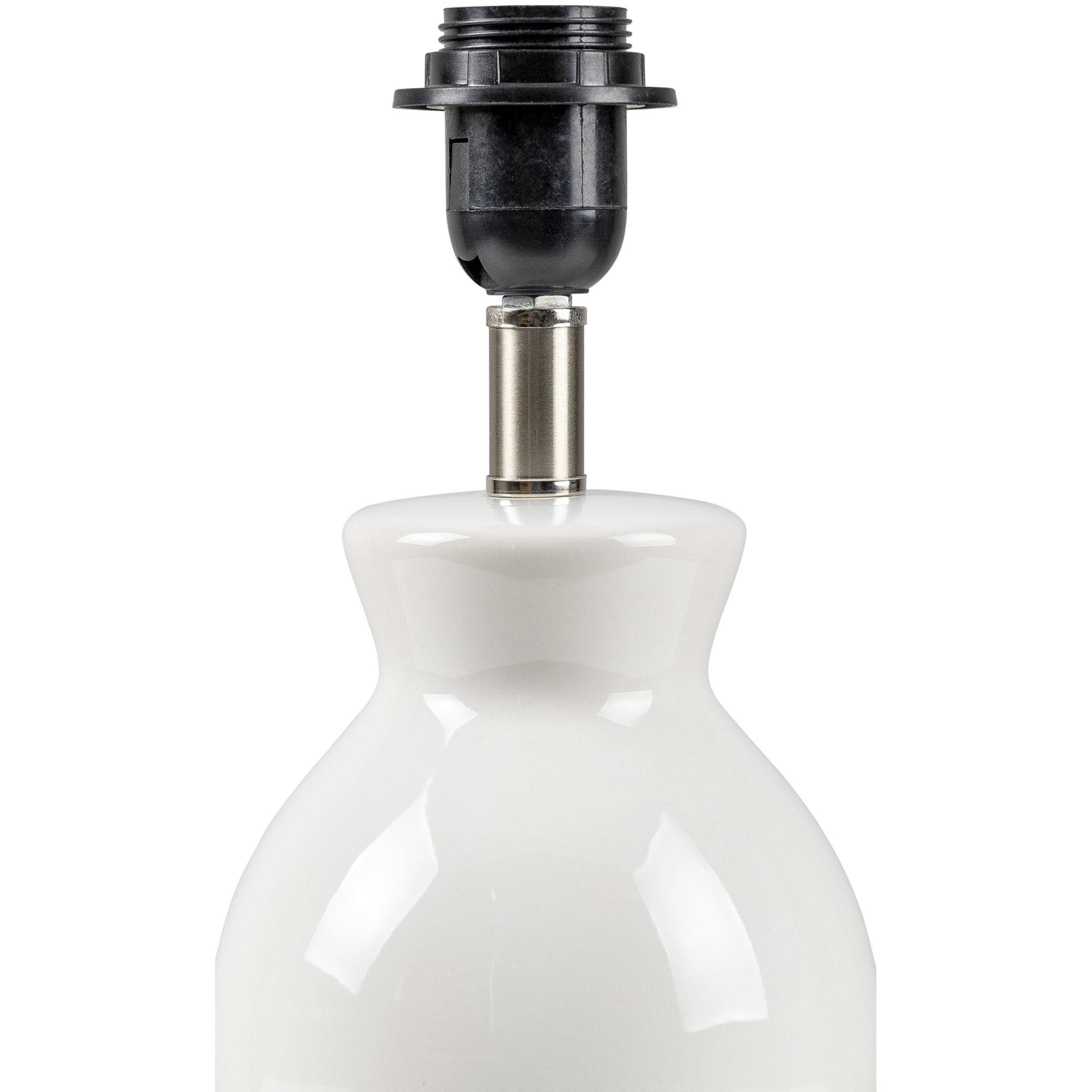 Momsen Scallop Shade Lamp, White Twill, 15"" H x 8"" W x 8"" D, White