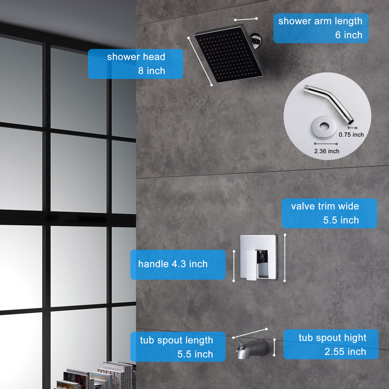 Système de douche complet avec valve brute