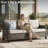 Arlene 5 Person Outdoor Wicker Sofa Conversation Set With Swivel Chairs, Fire Pit Table & Side Table-532429042