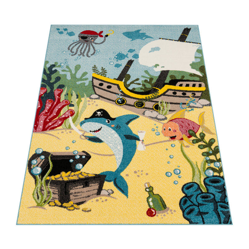 Drumanduff Blue/Orange/Red Rug, Rectangle 120 x 170cm