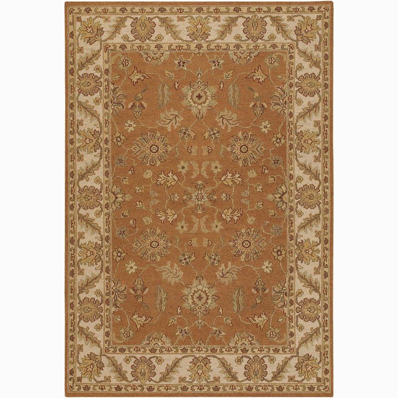 Tapis brun / brun clair en laine noué à la main Grisela, Rectangulaire 2 pi x 3 pi