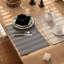 Ivory Striped Two-side Use Reversible Placemats 13" W X 19" L, Set Of 4 -517395814