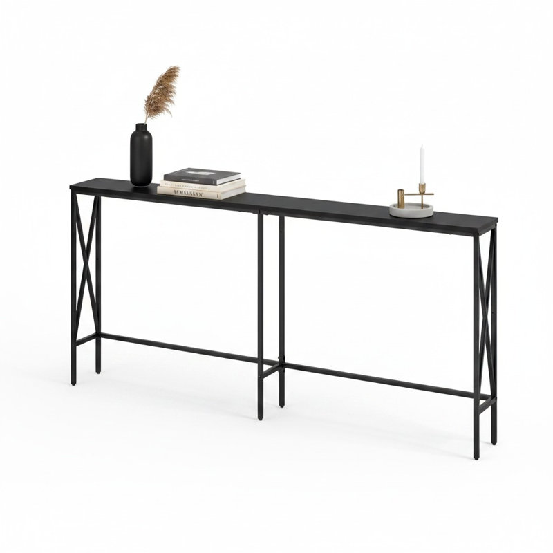 Console 70,9 "avec rangement, canapé industriel avec structure en métal
