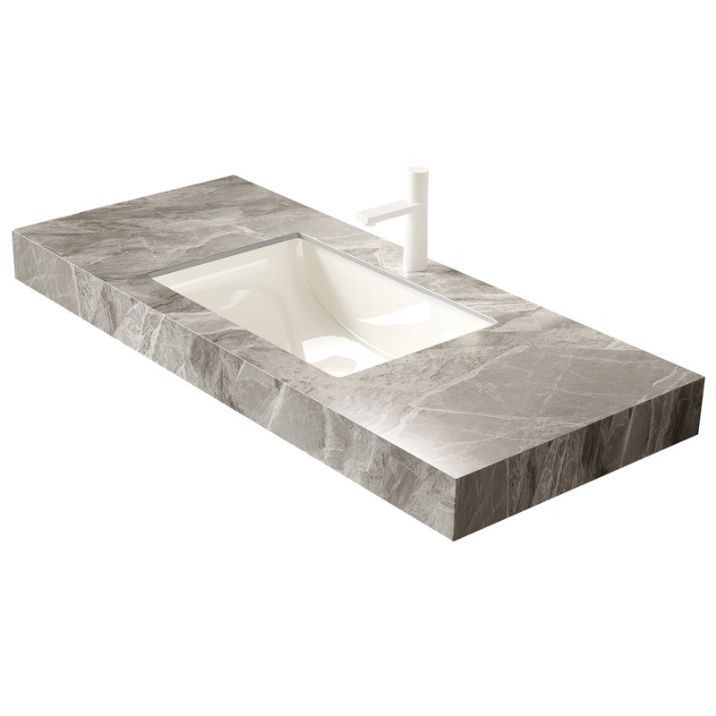 Meuble-lavabo mural de luxe avec meuble-lavabo de style Mid-Century flottant 48 po Luxury