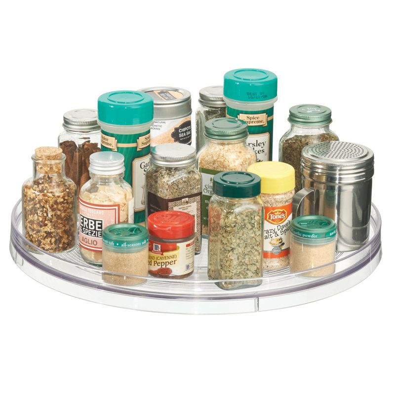 Clear Recycled Plastic 14-inch Turntable Organizer