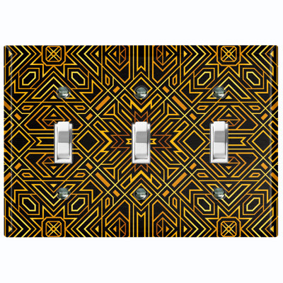Patterned 3 - Gang Toggle Light Switch Standard Wall Plate