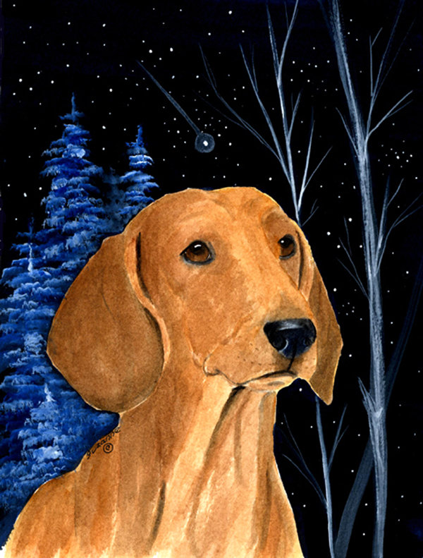 Drapeau de jardin 2 côtés starry night teckel