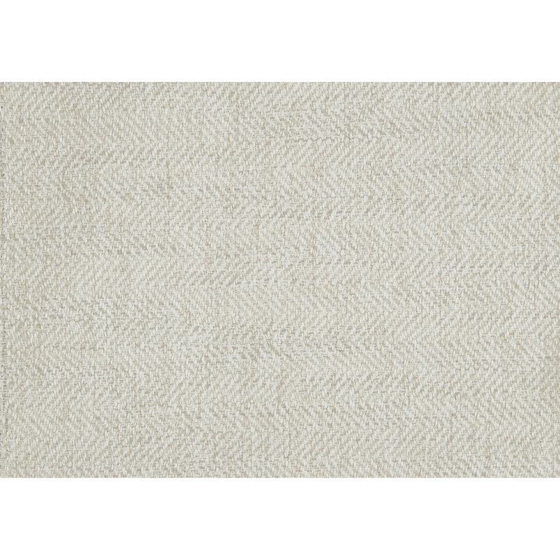 Repose-pieds décoratif Bior, revêtement en tissu ivoire, pieds en bois massif, 41 po