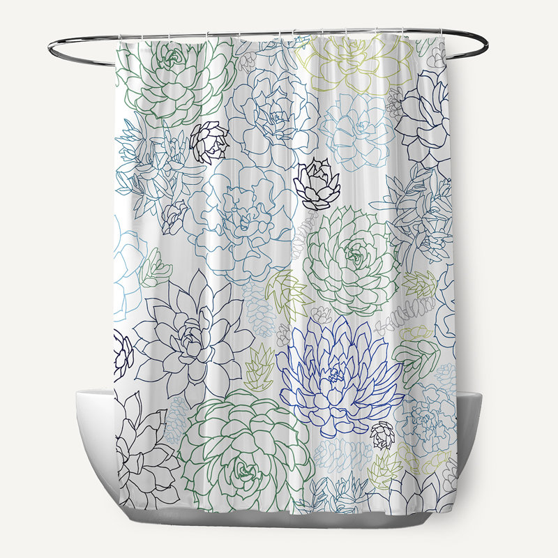 Rideau de douche simple Miki, Bleu marine