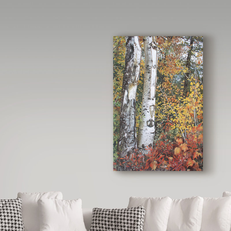 « aspen duo », reproduction de peinture à l’acrylique sur toile tendue, H 47 po x l 30 po x P 2 po