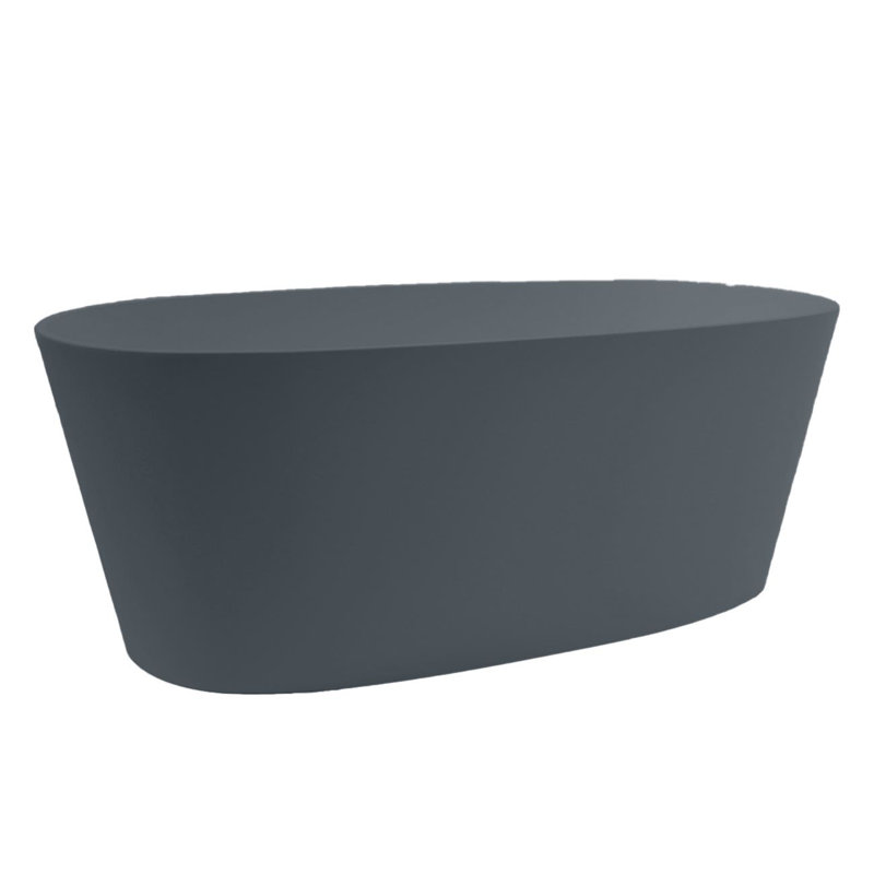59.38'' x 30'' Freestanding Soaking Resin Bathtub, Matte Dark Gray
