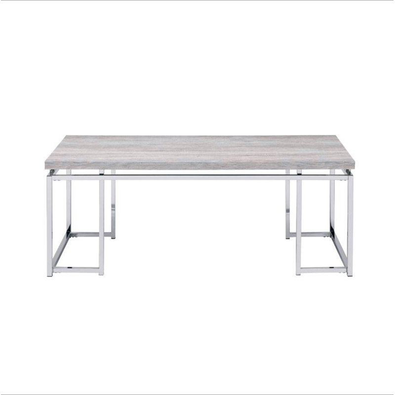 Rectangular Coffee Table With Metal Sled Base