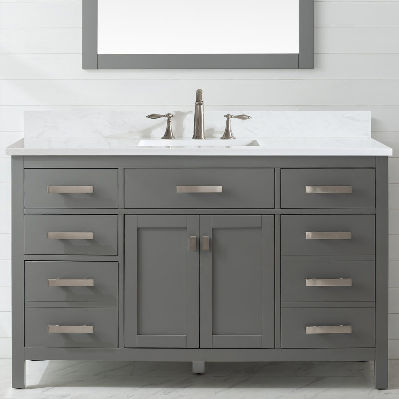 Ensemble de meuble-lavabo simple 54 po Binion, Gris