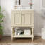 Meuble-lavabo de luxe moderne 24 po avec lavabo en céramique, armoire de salle de bain avec tablette ouverte et rangement fermé-1868773776