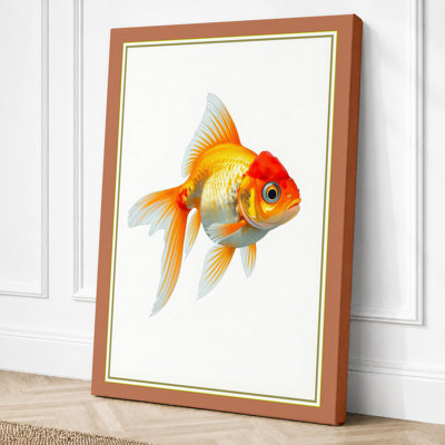 Gilded Goldfish Botanical - Wrapped Canvas