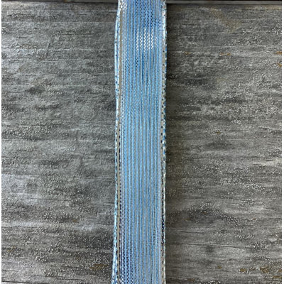 5/8in(s) X25Yds Light Blue With Metallic Silver Sheen Edge Wired Ribbon